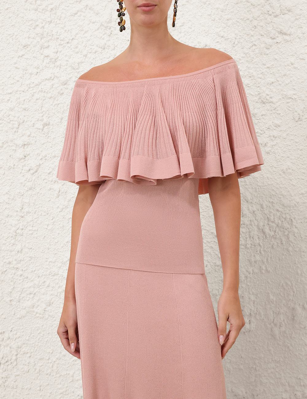 Luna-faldrad fransad top