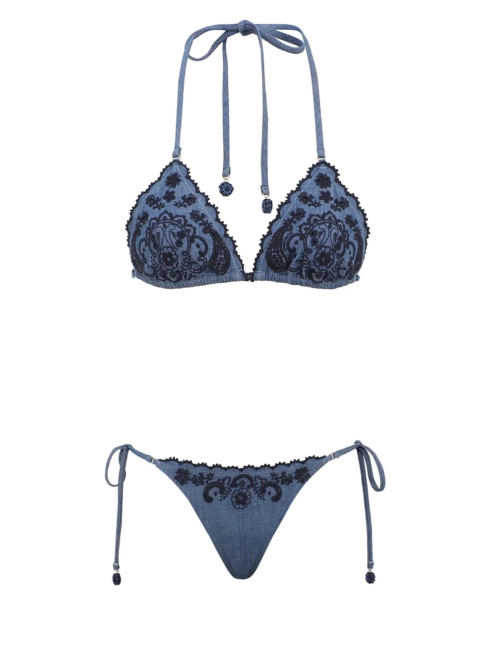 Aster Denimstickad bikinitopp