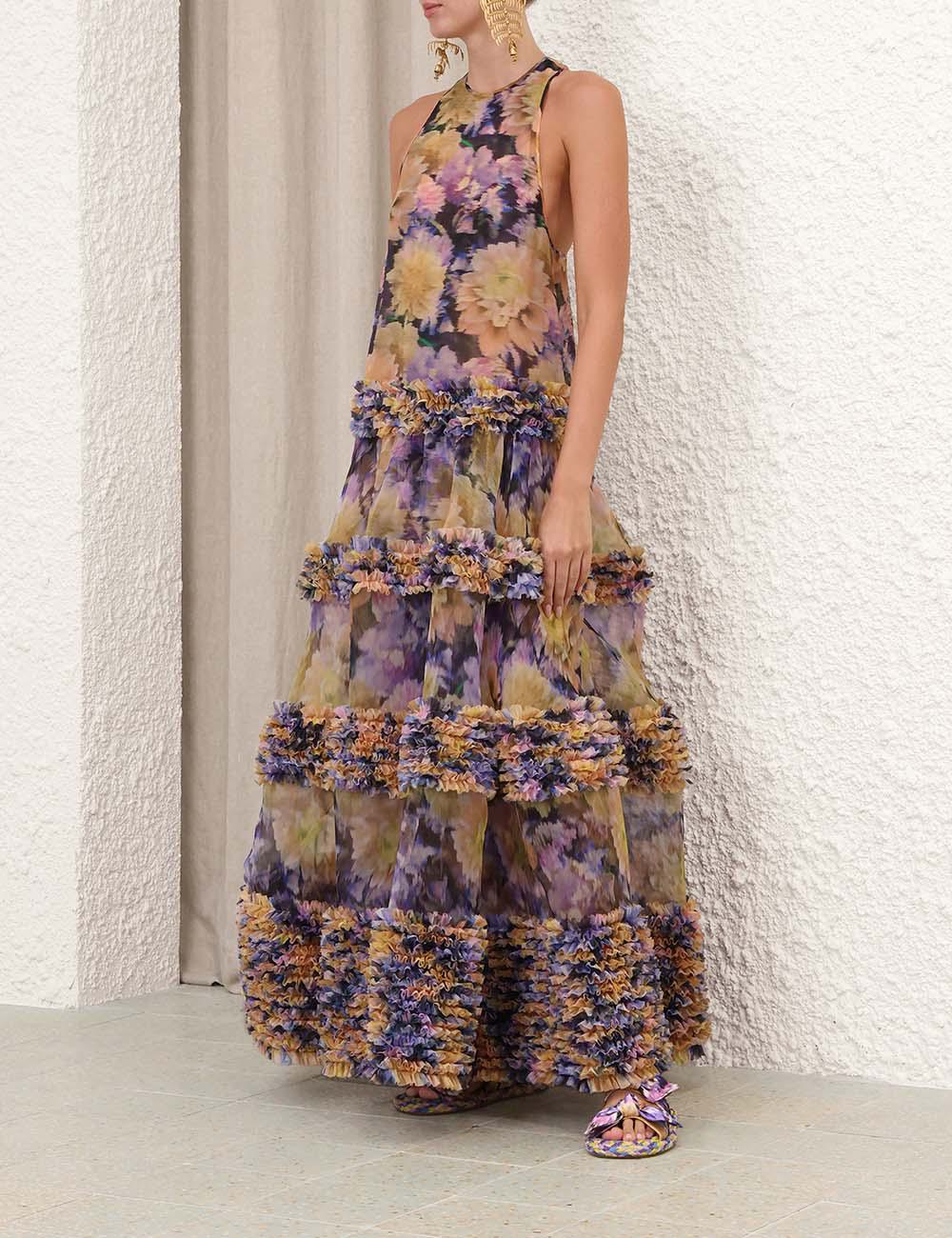 Luna Ruffle Maxi-dress