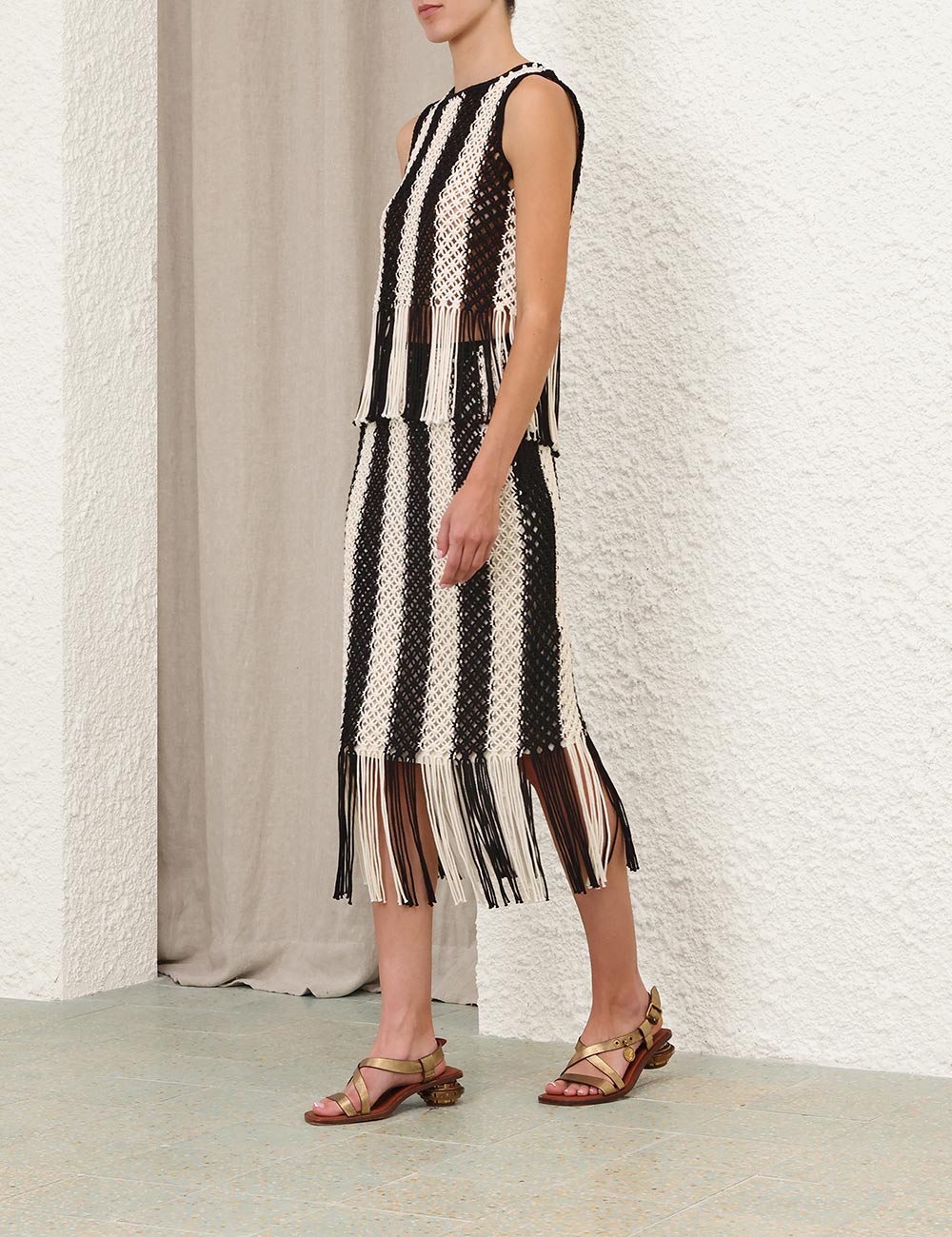 Wanderlust Macrame Maxi-skjorta