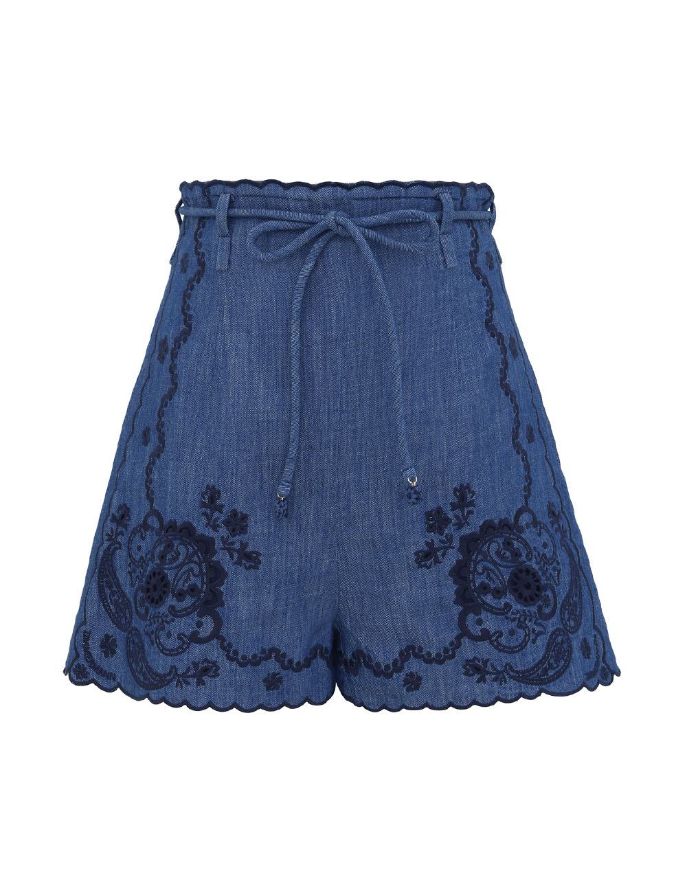 Aster broderad jeansshort