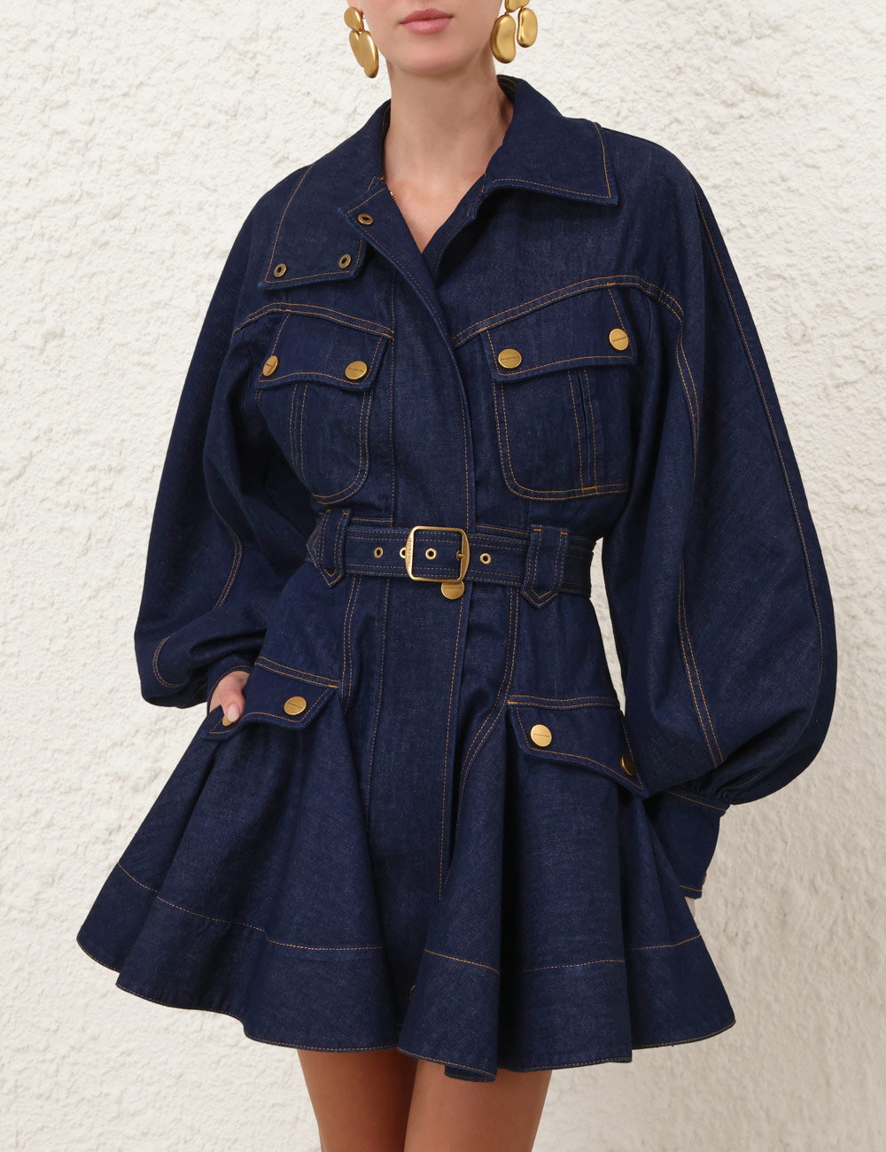 Luna Denim Utility-minidress