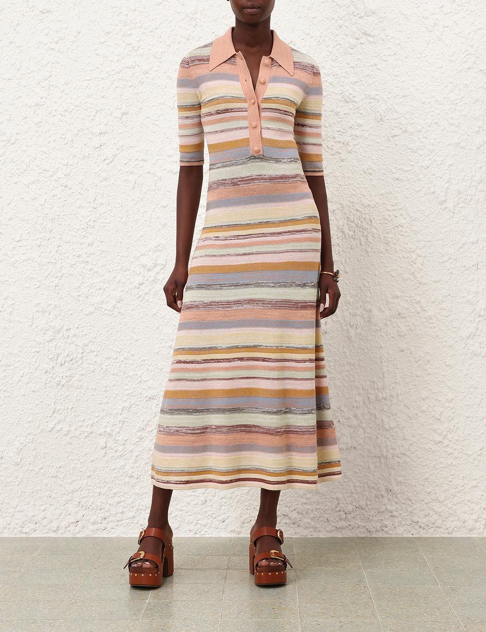 Luna Mouline Polo-Middeldress
