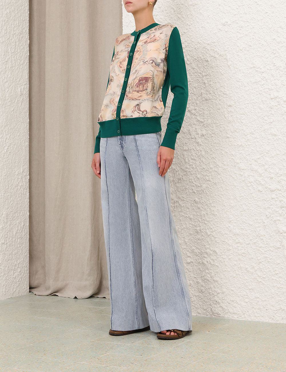 Rebellion Silk-frontad cardigan