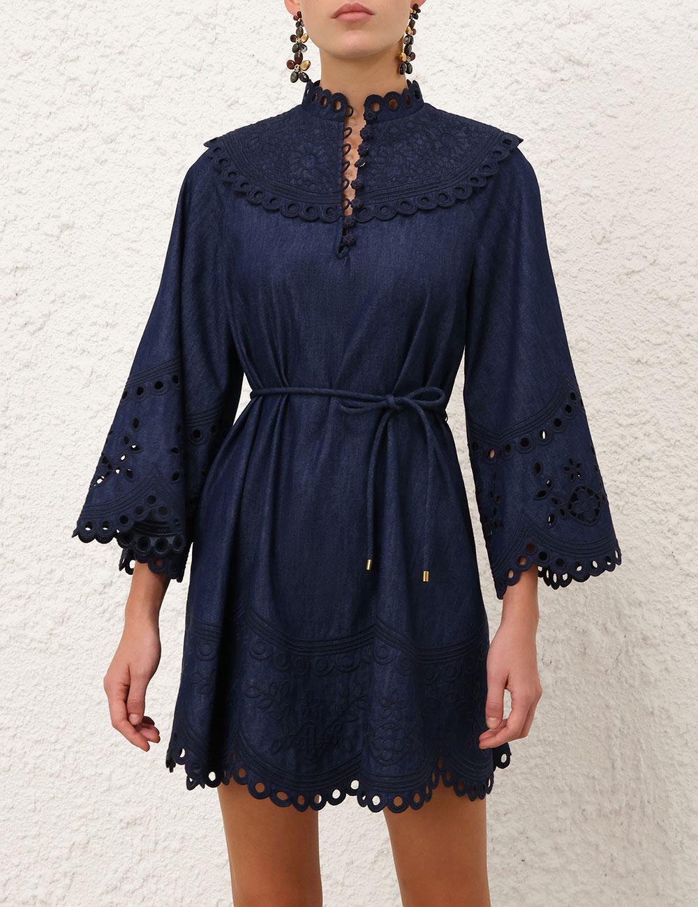 Mahon Broderie Denimminiskjorta