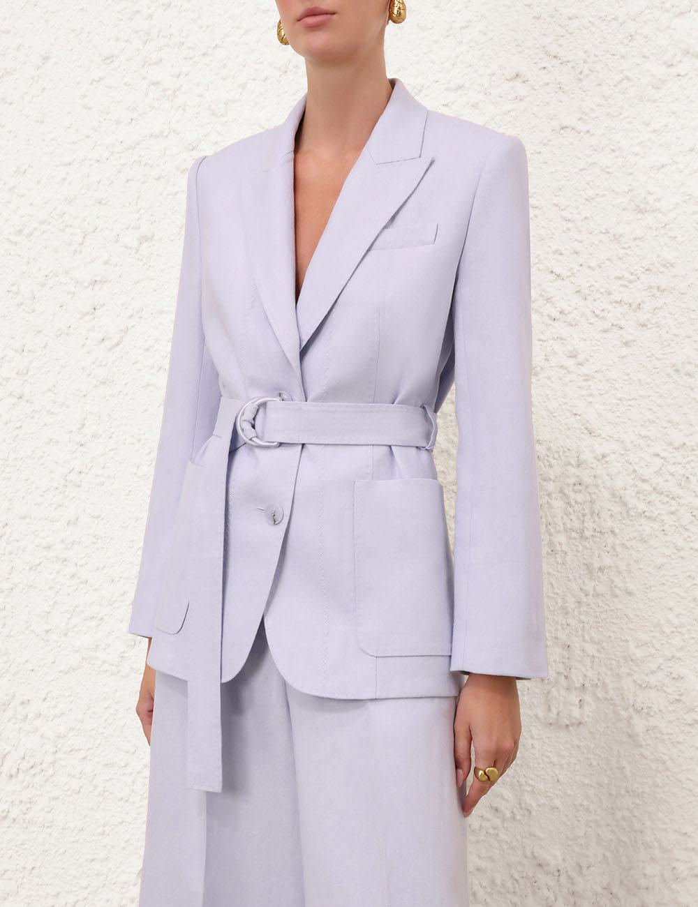 Luna Linnebältad blazer