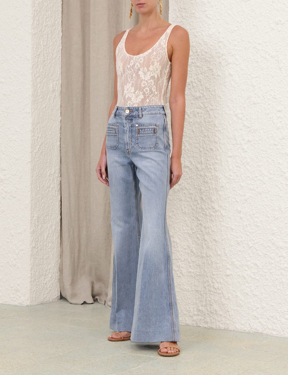 Denimflorjeans