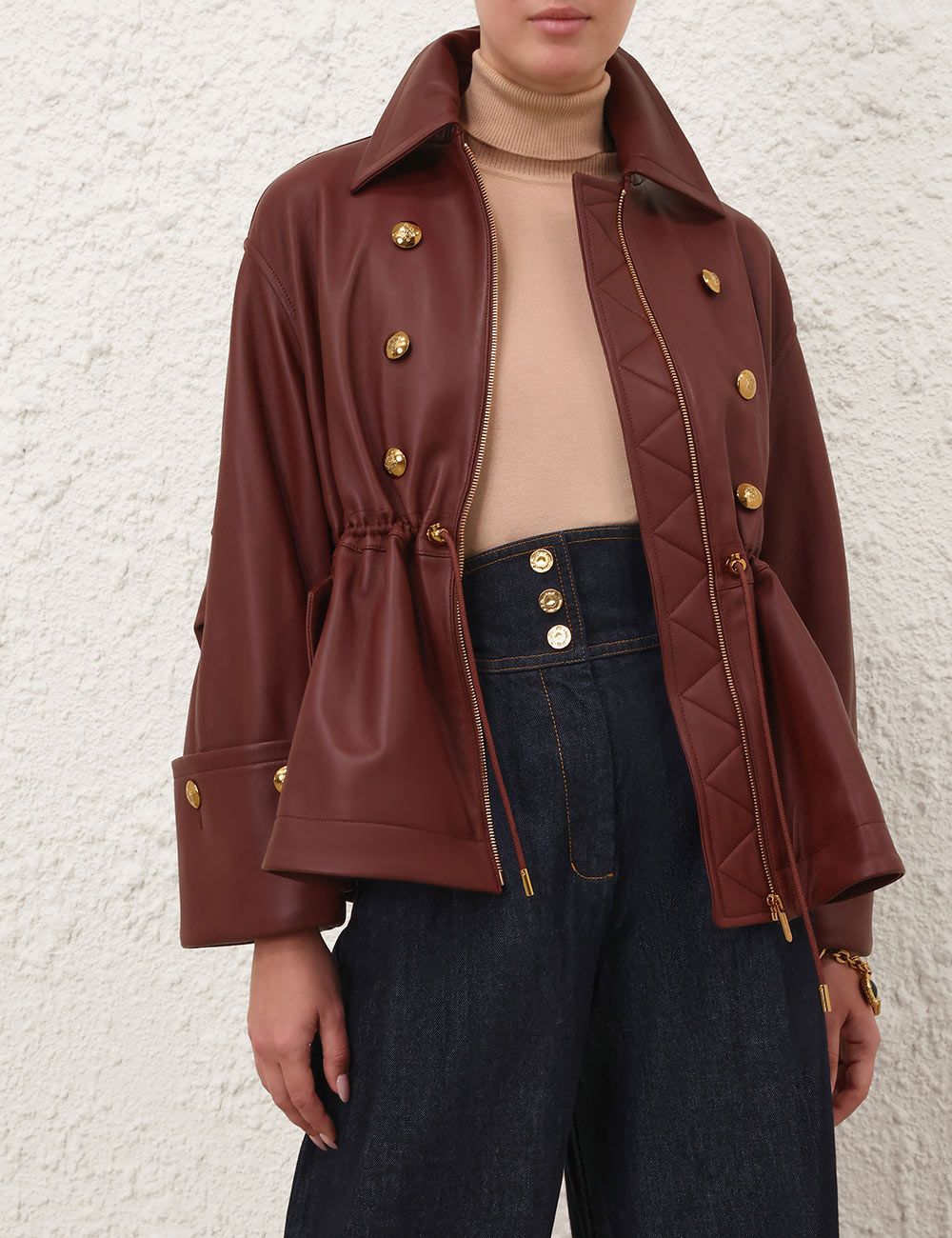 Rebellion Leather Crop Trench