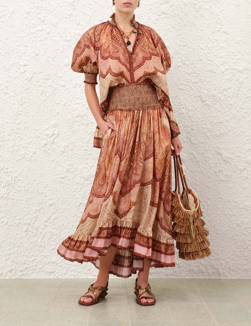Wanderlust Frill Maxi-skjorta
