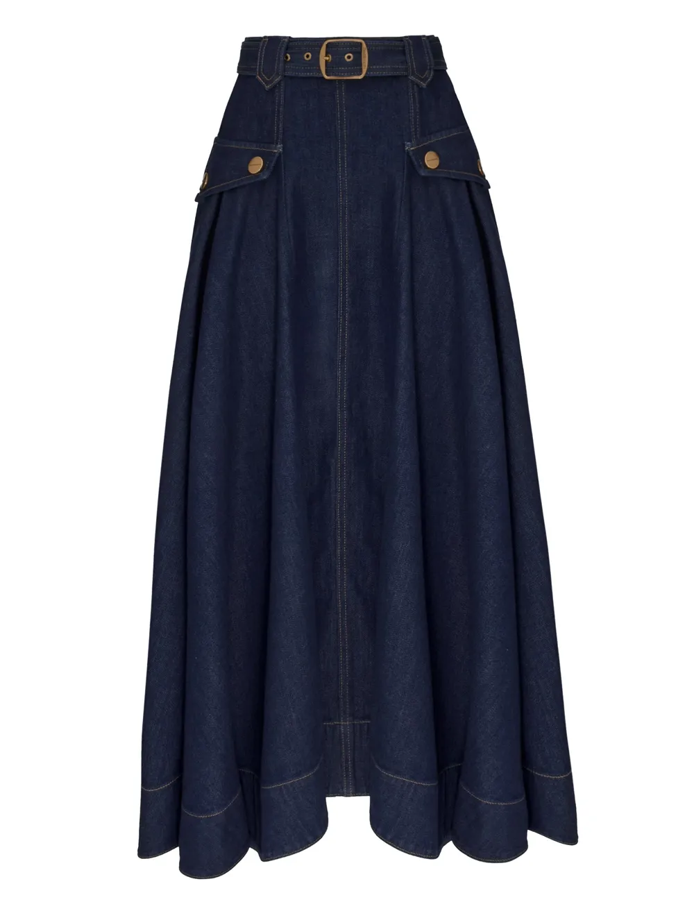 Denimnyckel midi-skjorta