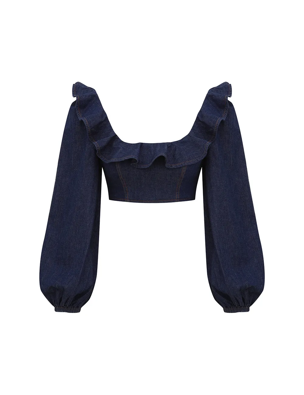 Aster Denim Frilltopp