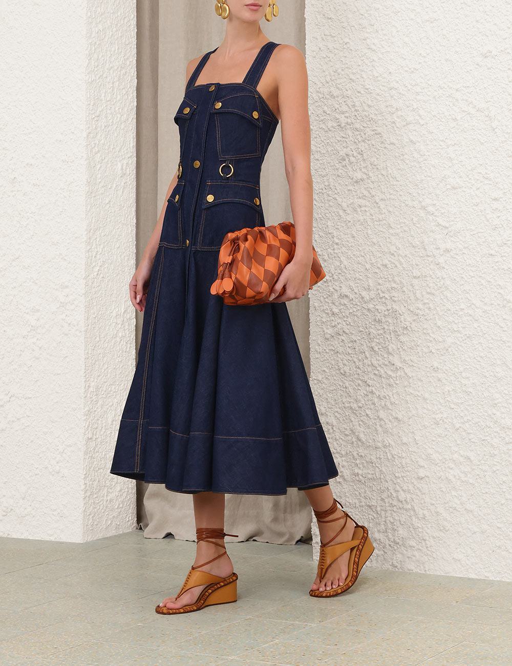 Luna Denim Utility Midiklänning