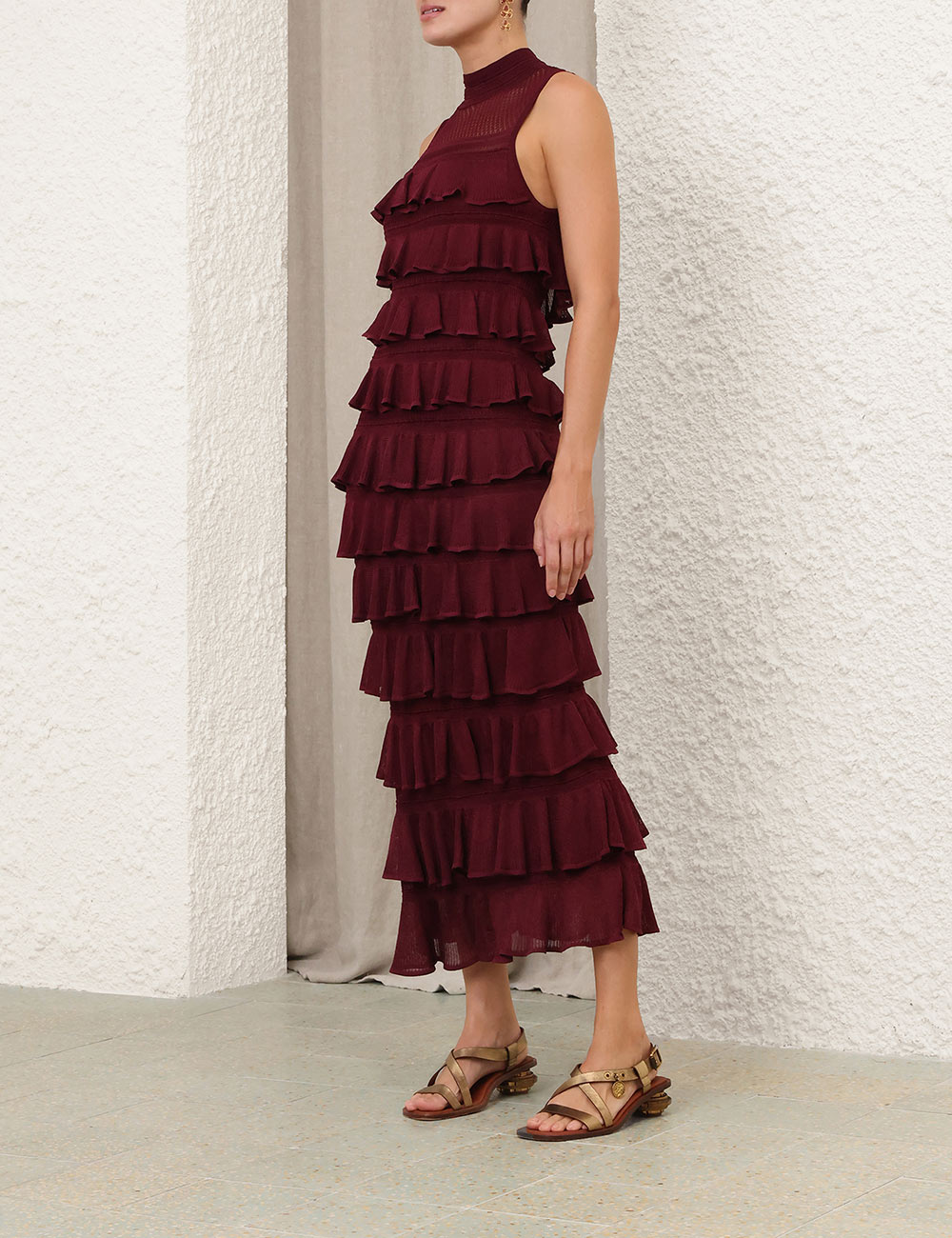 Rebellion Frill Midi-klänning