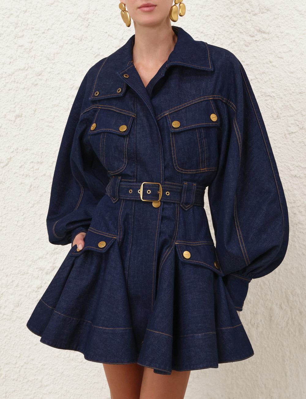 Luna Denim Utility-minidress
