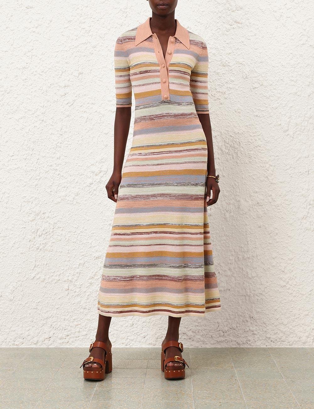 Luna Mouline Polo-Middeldress
