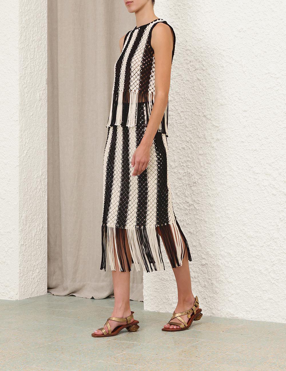 Wanderlust Macramé maxi-skjorta