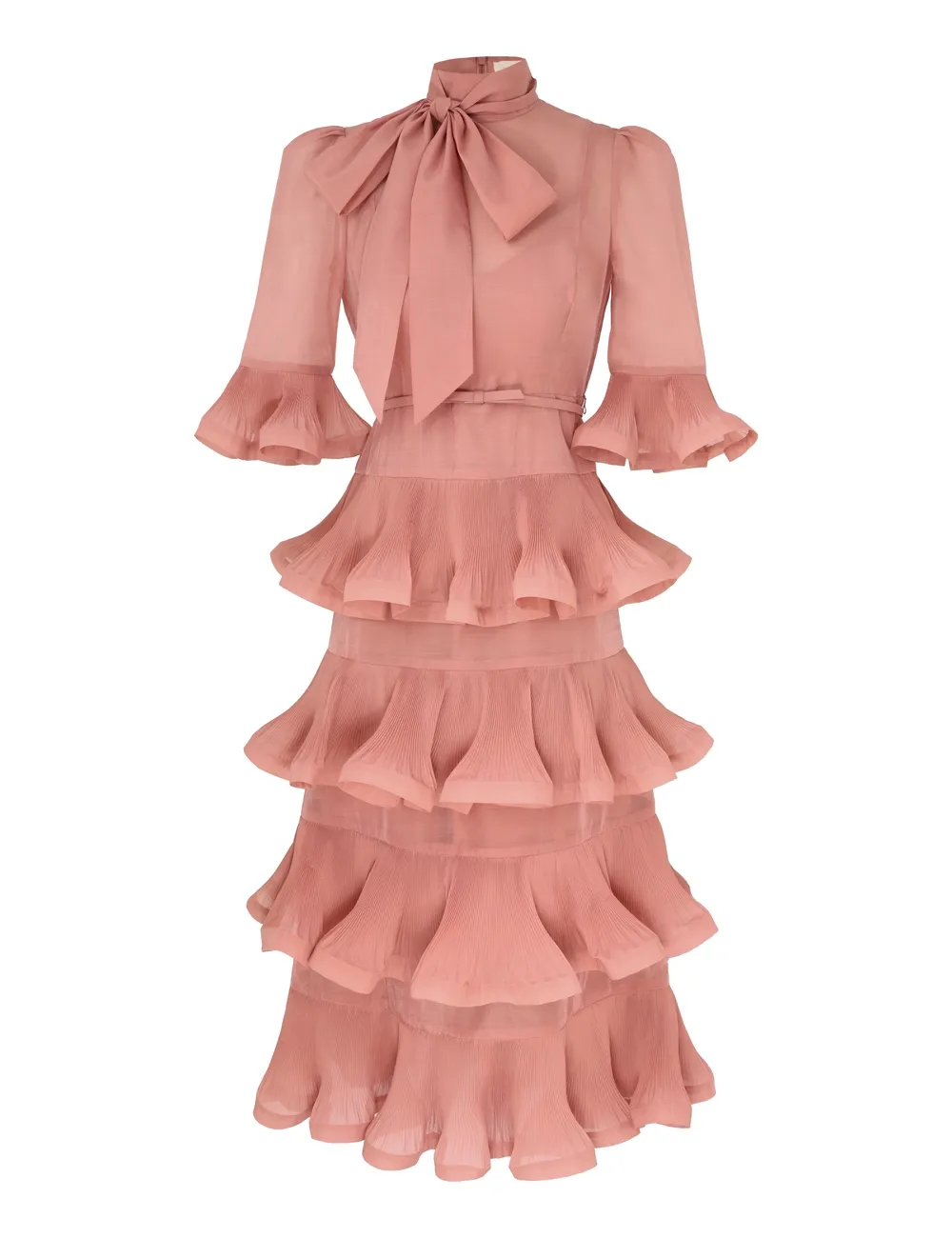 Flikkigärning med ärmar midi-dress