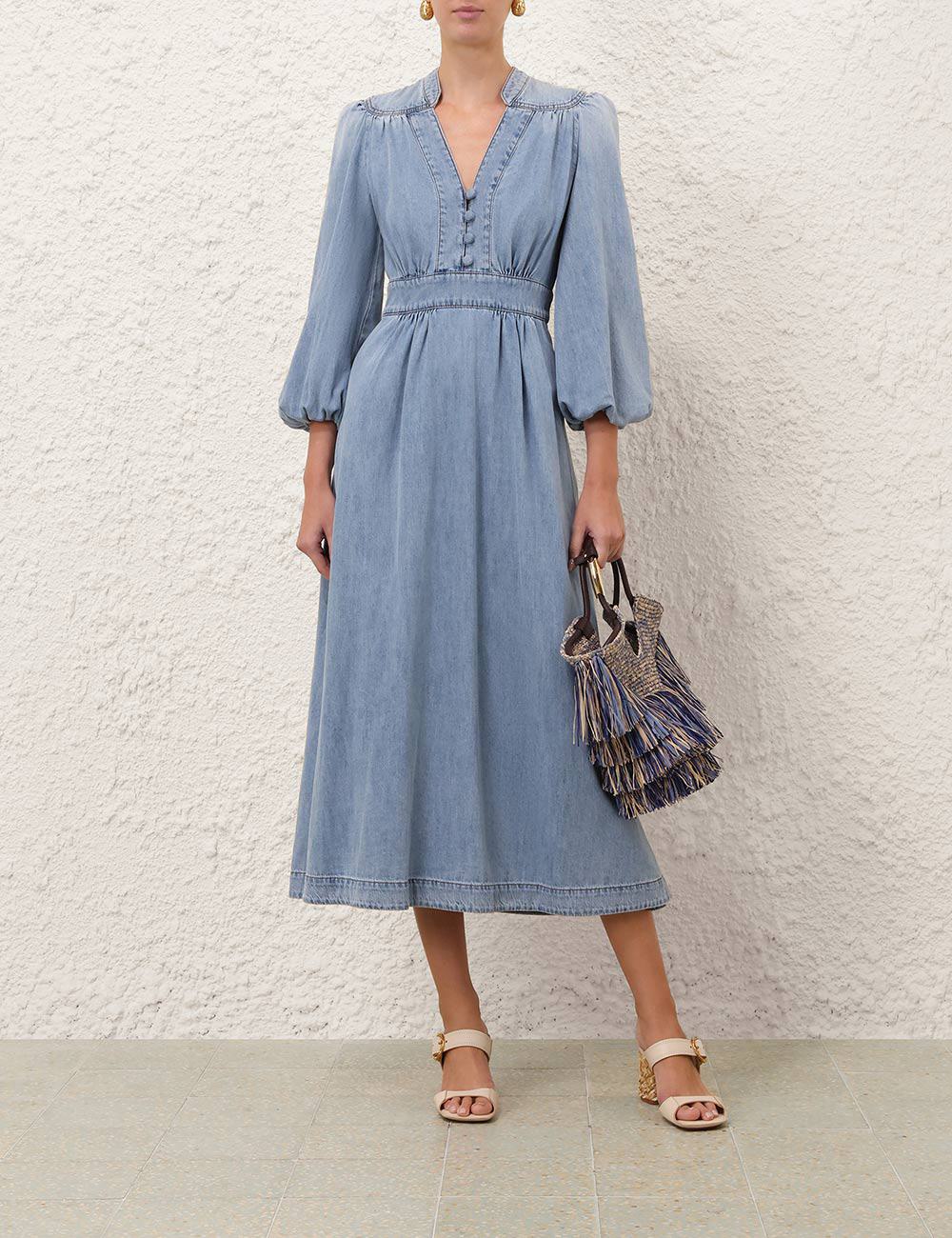Indra Denim Midi-klänning