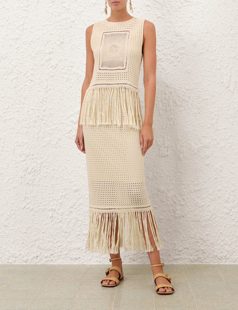 Indra Fringe Midi-skjorta