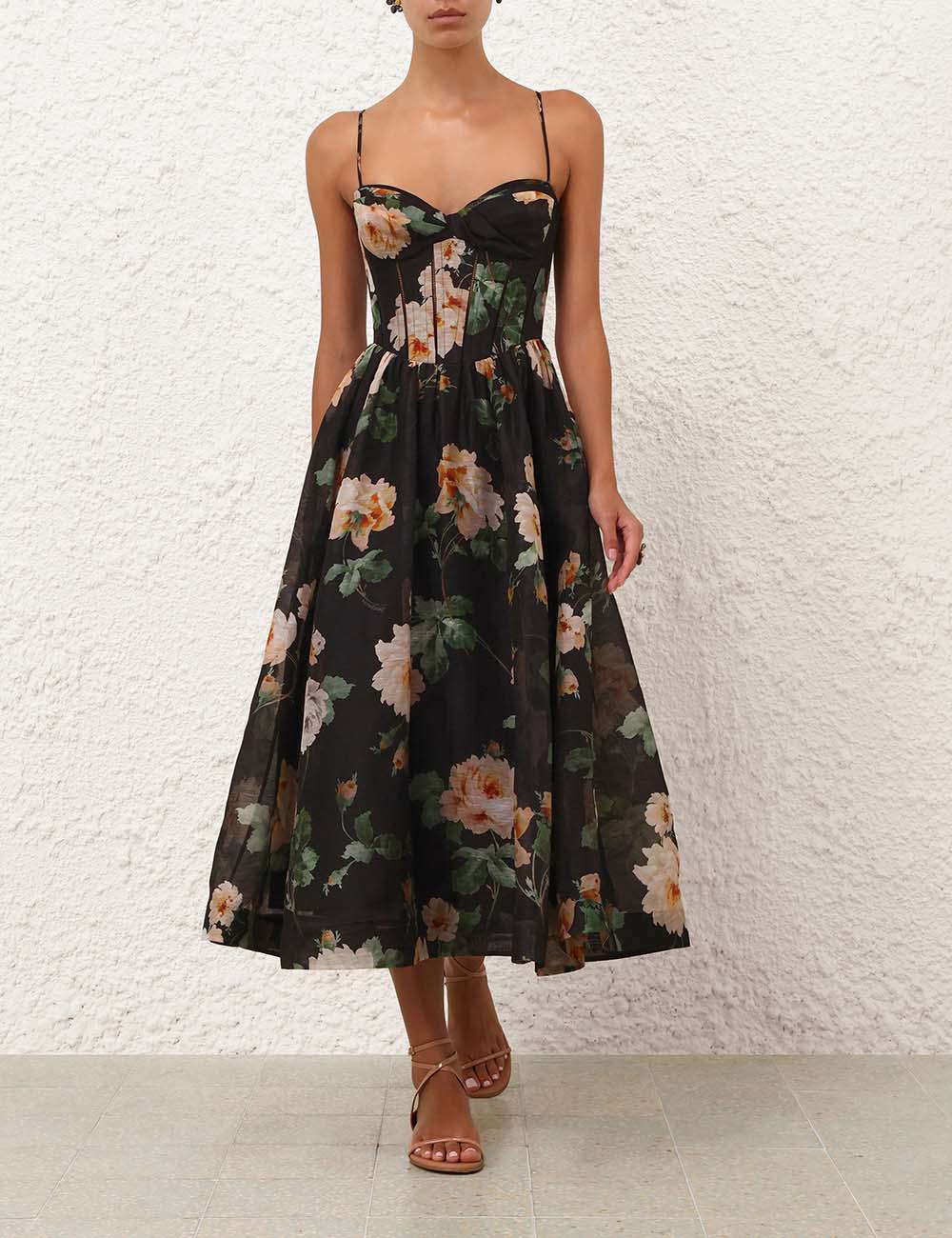 Luna Corset Midi-klänning
